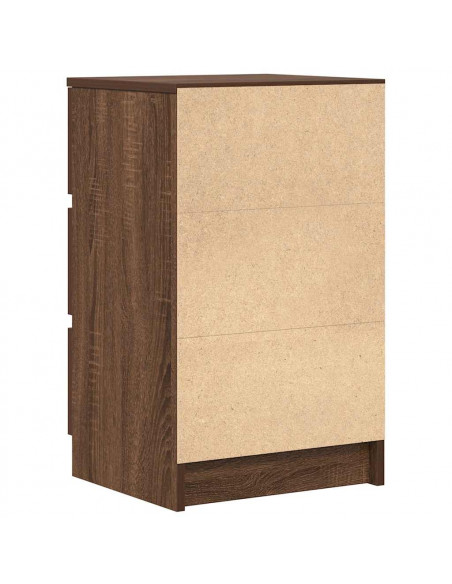 Comodini con 3 Cassetti 2 pz Rovere Marrone 39x35x65 cm