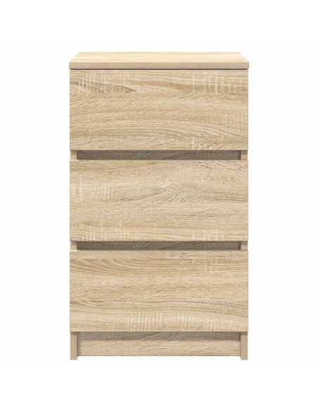 Comodini con 3 Cassetti 2 pz Rovere Sonoma 39x35x65 cm