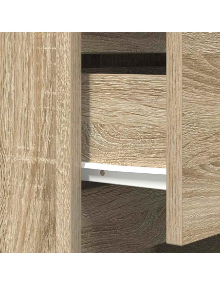 Comodini con 3 Cassetti 2 pz Rovere Sonoma 39x35x65 cm