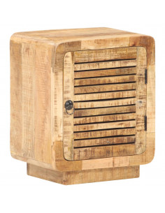 Comodino 40x30x50 cm in Legno Massello di Mango Grezzo