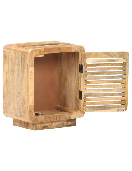 Comodino 40x30x50 cm in Legno Massello di Mango Grezzo
