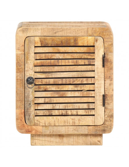 Comodino 40x30x50 cm in Legno Massello di Mango Grezzo