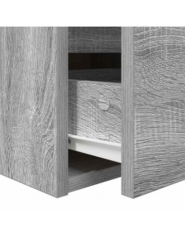 Comodino a Muro Grigio Sonoma 38x34x40 cm