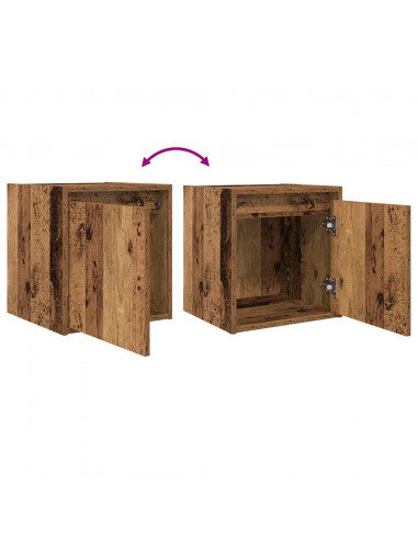 Comodino a Muro Legno Antico 38x34x40 cm