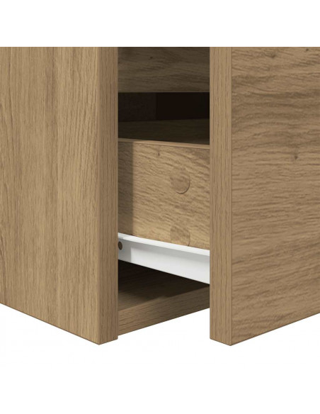 Comodino a Muro Rovere Artigianale 38x34x40 cm