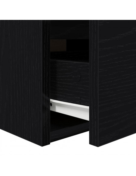 Comodino a Muro Rovere Nero 38x34x40 cm