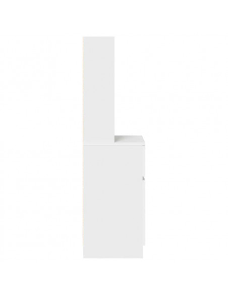 Comodino Bianco 39x35x125 cm in Legno Multistrato