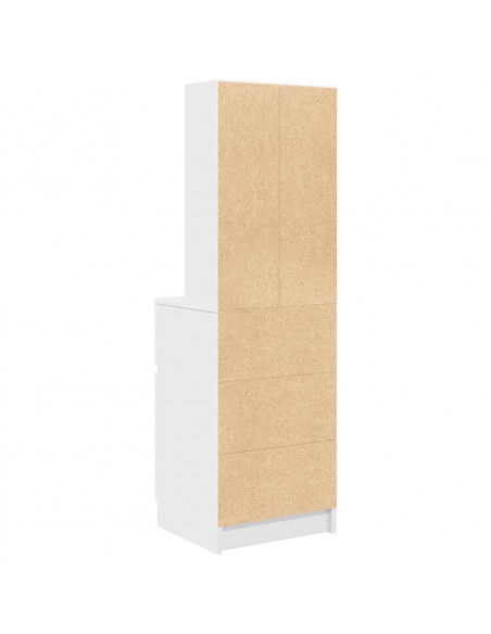 Comodino Bianco 39x35x125 cm in Legno Multistrato