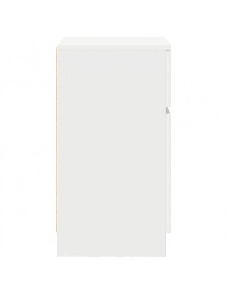 Comodino Bianco 39x35x65 cm in Legno Multistrato