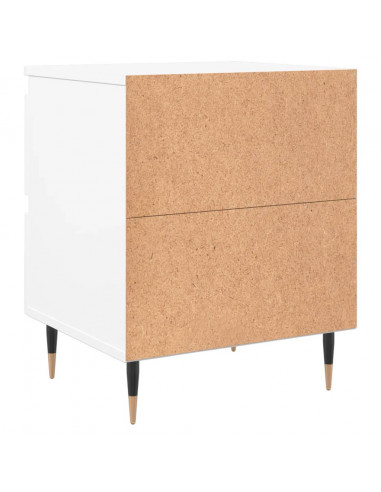 Comodino Bianco 40x35x50 cm in Legno Multistrato