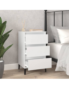 Comodino Bianco 40x35x70 cm in Legno Multistrato 2