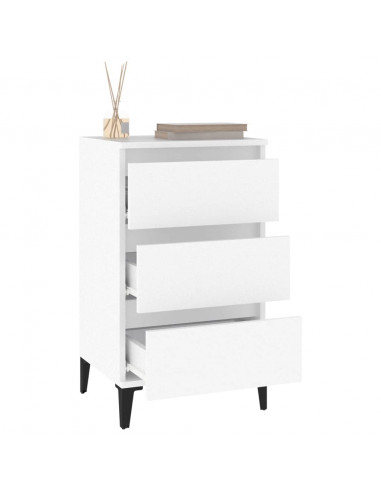 Comodino Bianco 40x35x70 cm in Legno Multistrato