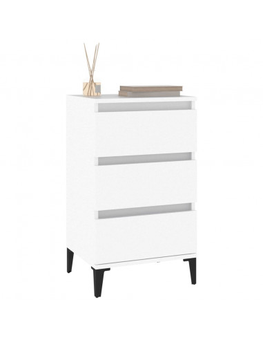 Comodino Bianco 40x35x70 cm in Legno Multistrato