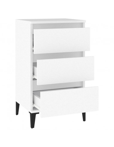 Comodino Bianco 40x35x70 cm in Legno Multistrato