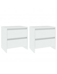 Comodino Bianco 45x34,5x44,5 cm in Legno Ingegnerizzato