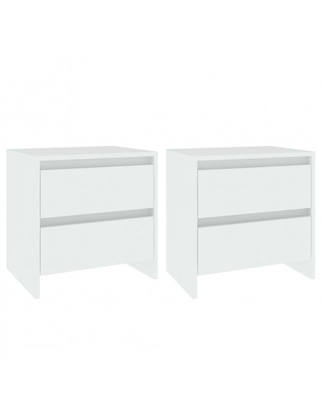 Comodino Bianco 45x34,5x44,5 cm in Legno Ingegnerizzato