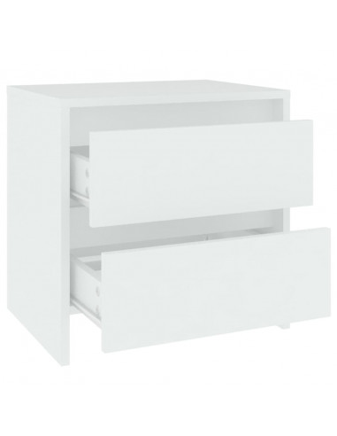 Comodino Bianco 45x34,5x44,5 cm in Legno Ingegnerizzato