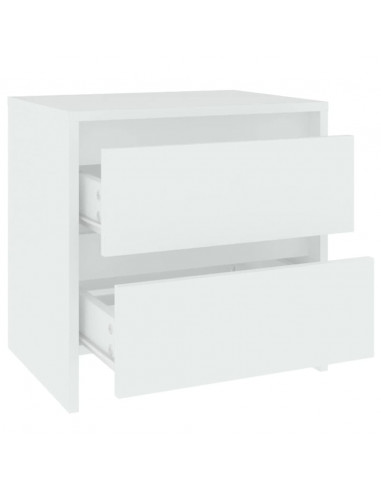 Comodino Bianco 45x34,5x44,5 cm in Legno Ingegnerizzato