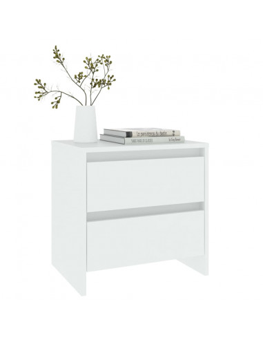 Comodino Bianco 45x34,5x44,5 cm in Legno Ingegnerizzato