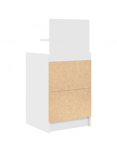 Comodino con 2 Cassetti Bianco 38x34x80 cm