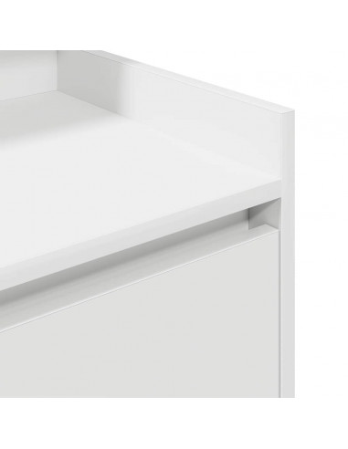 Comodino con 2 Cassetti Bianco 38x34x80 cm