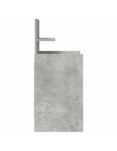 Comodino con 2 Cassetti Grigio Cemento 38x34x80 cm