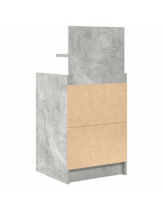 Comodino con 2 Cassetti Grigio Cemento 38x34x80 cm 2