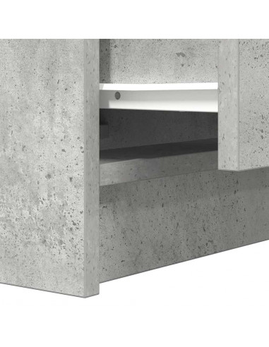 Comodino con 2 Cassetti Grigio Cemento 38x34x80 cm