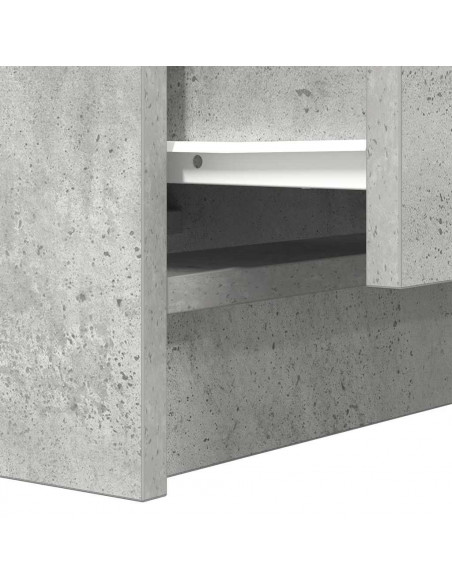 Comodino con 2 Cassetti Grigio Cemento 38x34x80 cm