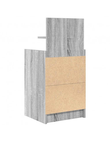 Comodino con 2 Cassetti Grigio Sonoma 38x34x80 cm