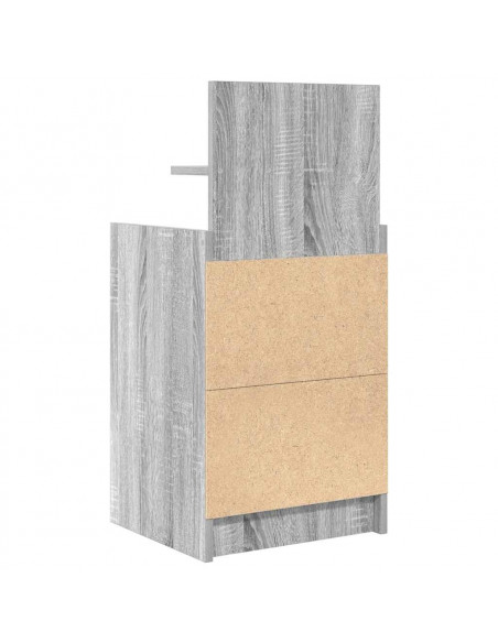 Comodino con 2 Cassetti Grigio Sonoma 38x34x80 cm