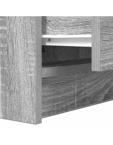 Comodino con 2 Cassetti Grigio Sonoma 38x34x80 cm