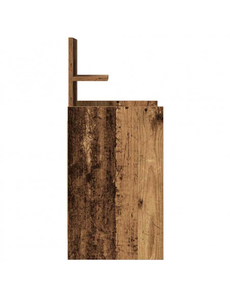 Comodino con 2 Cassetti Legno Antico 38x34x80 cm