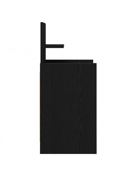 Comodino con 2 Cassetti Nero 38x34x80 cm