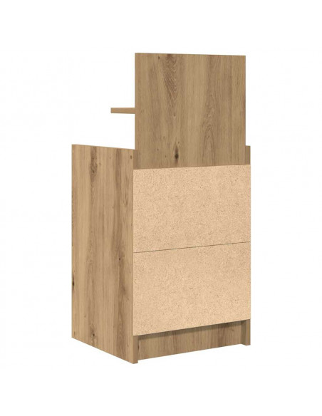 Comodino con 2 Cassetti Rovere Artigianale 38x34x80 cm