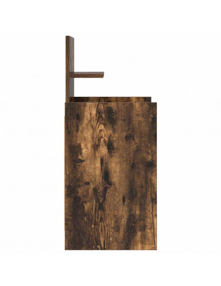 Comodino con 2 Cassetti Rovere Fumo 38x34x80 cm