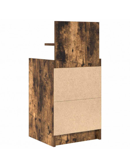 Comodino con 2 Cassetti Rovere Fumo 38x34x80 cm