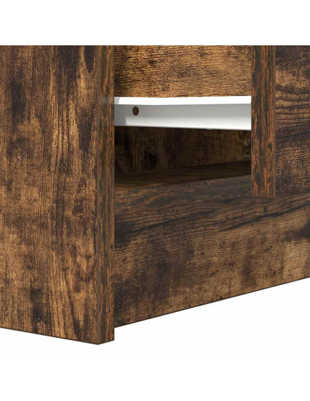 Comodino con 2 Cassetti Rovere Fumo 38x34x80 cm