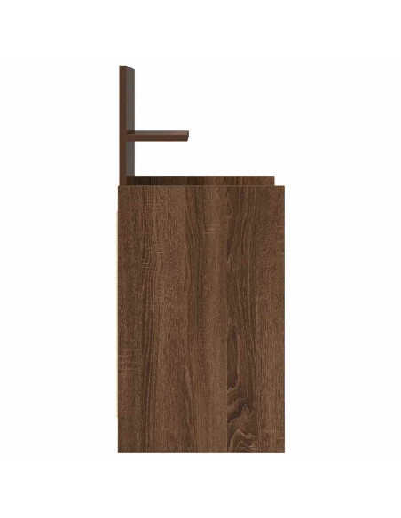 Comodino con 2 Cassetti Rovere Marrone 38x34x80 cm