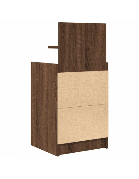 Comodino con 2 Cassetti Rovere Marrone 38x34x80 cm