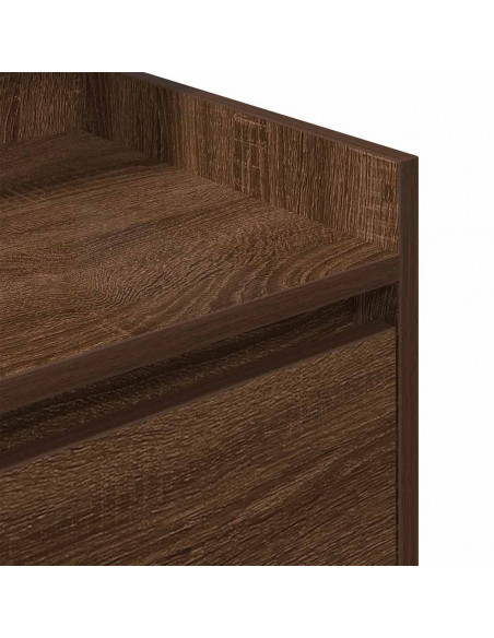 Comodino con 2 Cassetti Rovere Marrone 38x34x80 cm