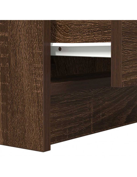 Comodino con 2 Cassetti Rovere Marrone 38x34x80 cm