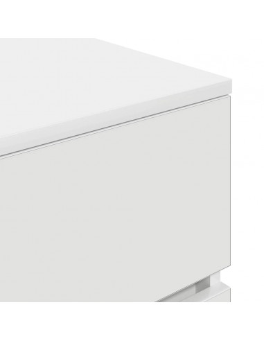 Comodino con 3 Cassetti Bianco 39x35x65 cm