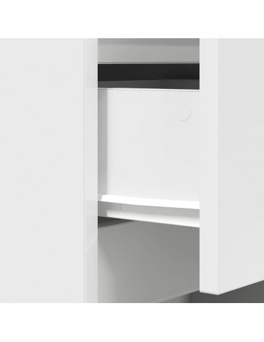 Comodino con 3 Cassetti Bianco 39x35x65 cm