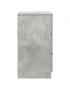Comodino con 3 Cassetti Grigio Cemento 39x35x65 cm