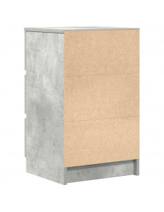 Comodino con 3 Cassetti Grigio Cemento 39x35x65 cm 2