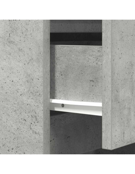 Comodino con 3 Cassetti Grigio Cemento 39x35x65 cm
