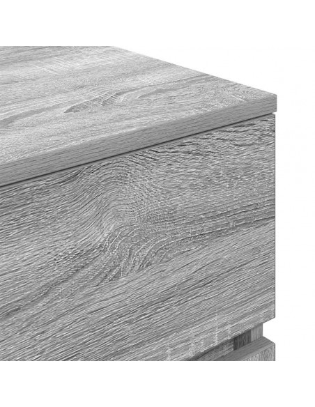 Comodino con 3 Cassetti Grigio Sonoma 39x35x65 cm