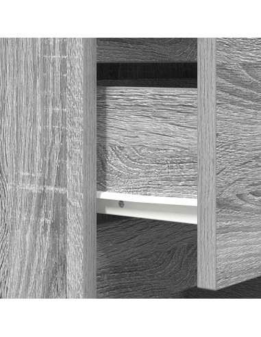 Comodino con 3 Cassetti Grigio Sonoma 39x35x65 cm