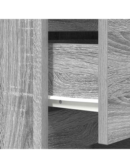 Comodino con 3 Cassetti Grigio Sonoma 39x35x65 cm